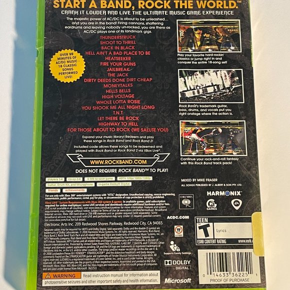 Rockband AC/DC live XBox 360 Complete in Box - Picture 2 of 3